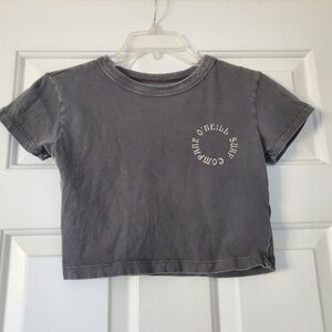 O'NEILL Surf Company Gray Short Sleeve Cropped T Shirt XS
